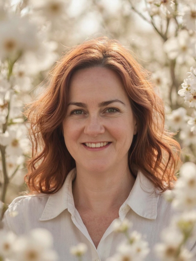 Kate among blossoms
